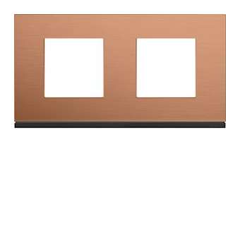 Plaque gallery 2 postes horizontale 71mm matiere copper alu|Hager-HAGWXP4612