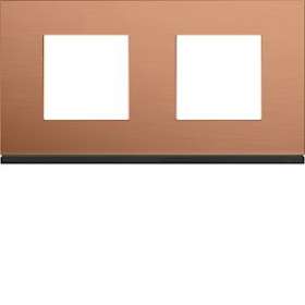 Plaque gallery 2 postes horizontale 71mm matiere copper alu|Hager-HAGWXP4612