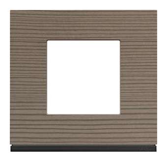 Plaque gallery 1 poste materiel grey wood|Hager-HAGWXP4802