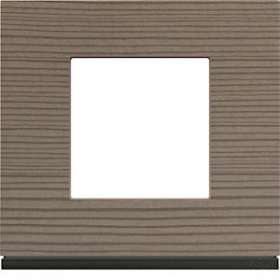 Plaque gallery 1 poste materiel grey wood|Hager-HAGWXP4802