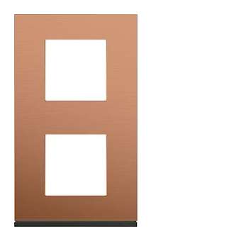 Plaque gallery 2 postes verticale 71mm matiere copper alu|Hager-HAGWXP4642