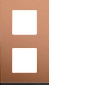 Plaque gallery 2 postes verticale 71mm matiere copper alu|Hager-HAGWXP4642