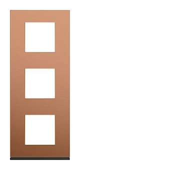 Plaque gallery 3 postes verticale 71mm matiere copper alu|Hager-HAGWXP4643
