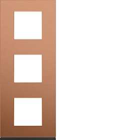 Plaque gallery 3 postes verticale 71mm matiere copper alu|Hager-HAGWXP4643