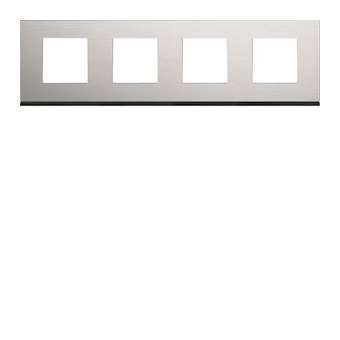Plaque gallery 4 postes horizontale 71mm matiere natural alu|Hager-HAGWXP4314