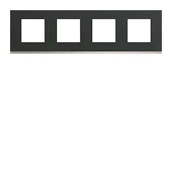 Plaque gallery 4 postes horizontale 71mm matiere dark rock|Hager-HAGWXP4414