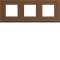 Plaque gallery 3 postes horizontale 71mm matiere coffee leather