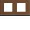 Plaque gallery 2 postes horizontale 71mm matiere coffee leather