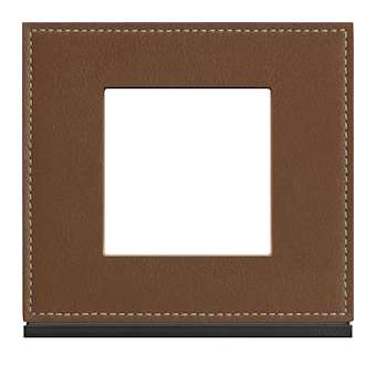 Plaque gallery 1 poste matiere coffee leather|Hager-HAGWXP4902