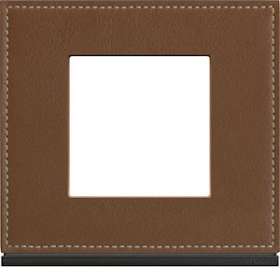 Plaque gallery 1 poste matiere coffee leather|Hager-HAGWXP4902