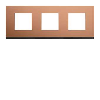 Plaque gallery 3 postes horizontale 71mm matiere copper alu|Hager-HAGWXP4613