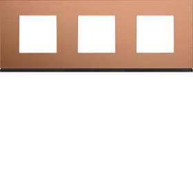 Plaque gallery 3 postes horizontale 71mm matiere copper alu|Hager-HAGWXP4613