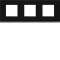 Plaque gallery 3 postes horizontale 71mm matiere midnight glass