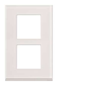 Plaque gallery 2 postes verticale 57mm matiere moon glass|Hager-HAGWXP4022