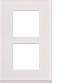 Plaque gallery 2 postes verticale 57mm matiere moon glass|Hager-HAGWXP4022