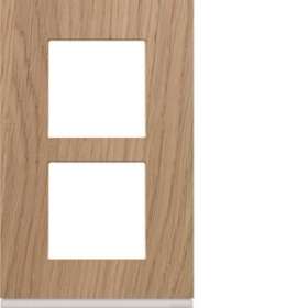 Plaque gallery 2 postes verticale 57mm matiere oak wood|Hager-HAGWXP4722