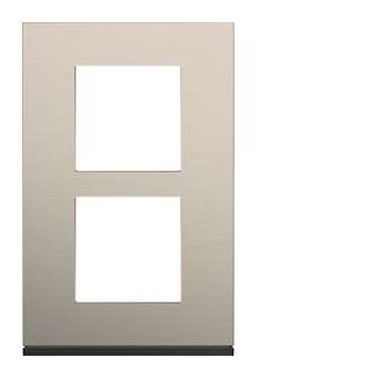 Plaque gallery 2 postes verticale 57mm matiere antique alu|Hager-HAGWXP4522