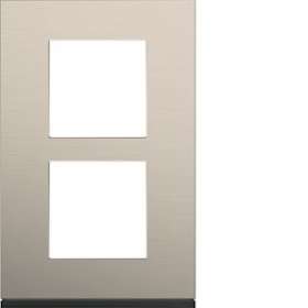 Plaque gallery 2 postes verticale 57mm matiere antique alu|Hager-HAGWXP4522