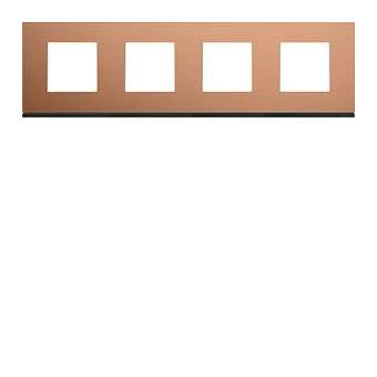Plaque gallery 4 postes horizontale 71mm matiere copper alu|Hager-HAGWXP4614