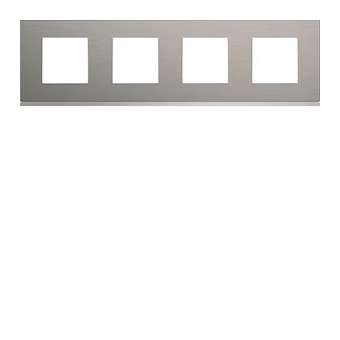 Plaque gallery 4 postes horizontale 71mm matiere bright inox|Hager-HAGWXP4214