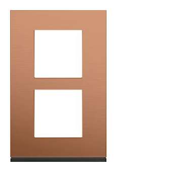 Plaque gallery 2 postes verticale 57mm matiere copper alu|Hager-HAGWXP4622