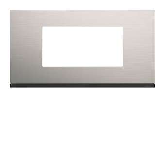 Plaque gallery 4 modules entraxe 71mm matiere natural alu|Hager-HAGWXP4304