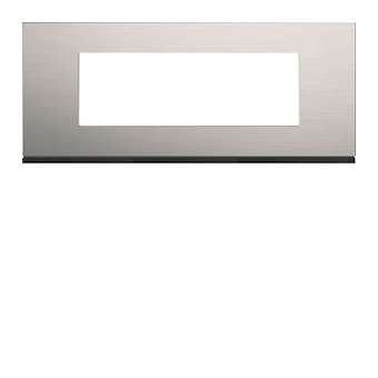 Plaque gallery 6 modules entraxe 57mm matiere natural alu|Hager-HAGWXP4306