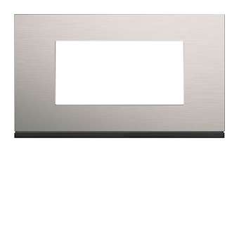 Plaque gallery 4 modules entraxe 57mm matiere natural alu|Hager-HAGWXP4334