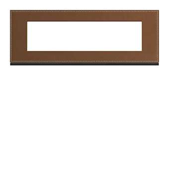 Plaque gallery 8 modules entraxe 71mm matiere coffee leather|Hager-HAGWXP4908