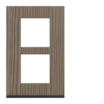 Plaque gallery 2 postes verticale 57mm matiere grey wood|Hager-HAGWXP4822