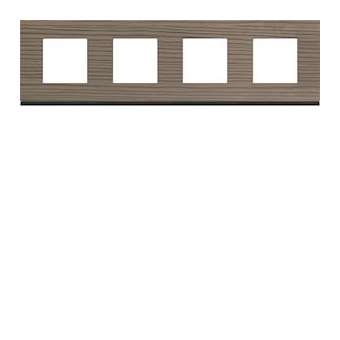 Plaque gallery 4 postes horizontale 71mm matiere grey wood|Hager-HAGWXP4814