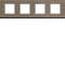 Plaque gallery 4 postes horizontale 71mm matiere grey wood|Hager-HAGWXP4814