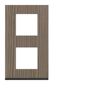 Plaque gallery 2 postes verticale 71mm matiere grey wood|Hager-HAGWXP4842