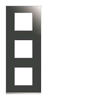Plaque gallery 3 postes verticale 71mm matiere mirror glass|Hager-HAGWXP5043