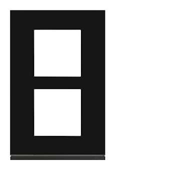 Plaque gallery 2 postes verticale 57mm matiere midnight glass|Hager-HAGWXP4122