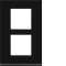 Plaque gallery 2 postes verticale 57mm matiere midnight glass|Hager-HAGWXP4122