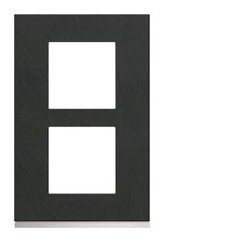 Plaque gallery 2 postes verticale 57mm matiere dark rock|Hager-HAGWXP4422
