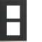 Plaque gallery 2 postes verticale 57mm matiere dark rock|Hager-HAGWXP4422