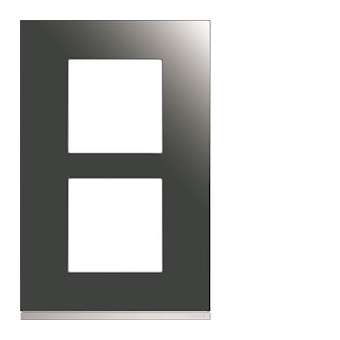 Plaque gallery 2 postes verticale 57mm matiere mirror glass|Hager-HAGWXP5022