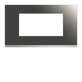 Plaque gallery 4 modules entraxe 57mm matiere mirror glass|Hager-HAGWXP5034
