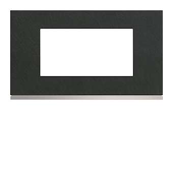 Plaque gallery 4 modules entraxe 57mm matiere dark rock|Hager-HAGWXP4434
