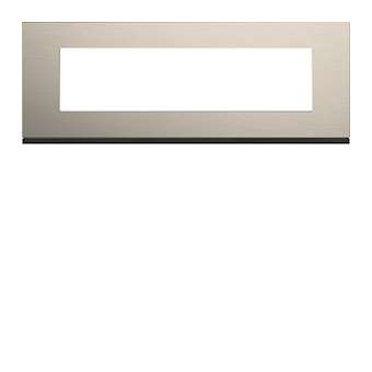 Plaque gallery 8 modules entraxe 71mm matiere antique alu|Hager-HAGWXP4508