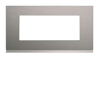 Plaque gallery 5 modules entraxe 71mm matiere bright inox|Hager-HAGWXP4205