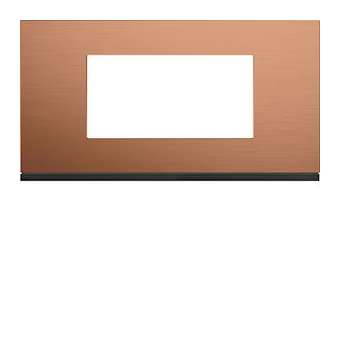 Plaque gallery 4 modules entraxe 71mm matiere copper alu|Hager-HAGWXP4604