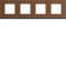 Plaque gallery 4 postes horizontale 71mm matiere coffee leather|Hager-HAGWXP4914