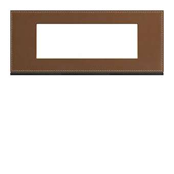 Plaque gallery 6 modules entraxe 57mm matiere coffee leather|Hager-HAGWXP4906