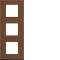 Plaque gallery 3 postes verticale 71mm matiere coffee leather|Hager-HAGWXP4943
