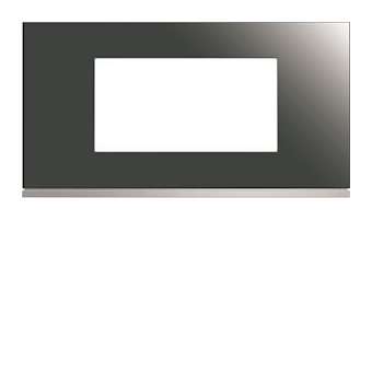 Plaque gallery 4 modules entraxe 71mm matiere mirror glass|Hager-HAGWXP5004