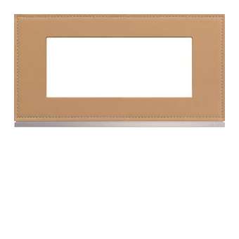 Plaque gallery 5 modules entraxe 71mm matiere cord leather|Hager-HAGWXP5105