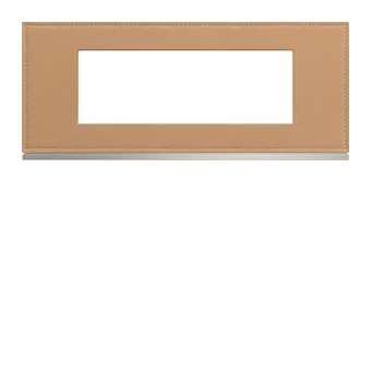 Plaque gallery 6 modules entraxe 57mm matiere cord leather|Hager-HAGWXP5106